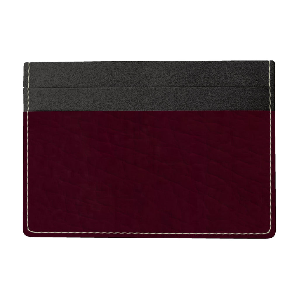 Leather Card Holder Aubergine Rouge