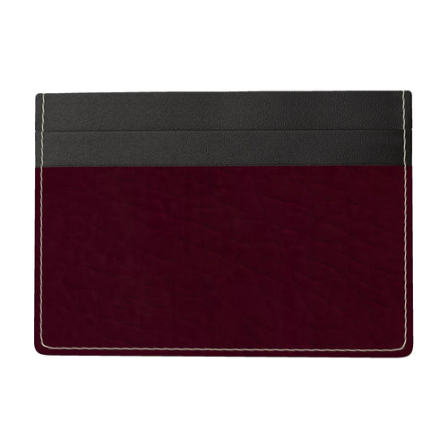 Leather Card Holder Aubergine Rouge